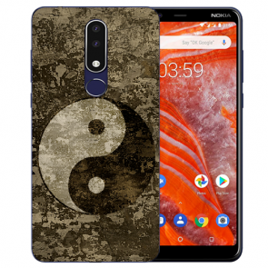 Silikon Schutzhülle TPU für Nokia 3.1 Plus mit Bilddruck Yin Yang Etui