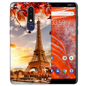 Silikon Schutzhülle TPU für Nokia 3.1 Plus mit Bilddruck Eiffelturm