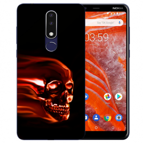 Silikon Schutzhülle TPU für Nokia 3.1 Plus mit Bild druck Totenschädel