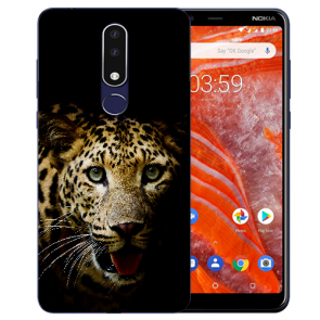 Silikon Schutzhülle TPU Case für Nokia 3.1 Plus mit Leopard Bilddruck 