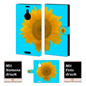 Handyhülle für Nokia Lumia 1520 mit Sonnenblumen + Bilddruck