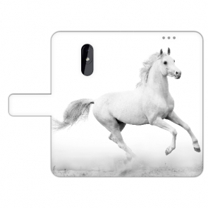 Schutzhülle für Nokia 3.2 Sideflip-Hülle Tasche mit Bild Pferd Fotodruck 