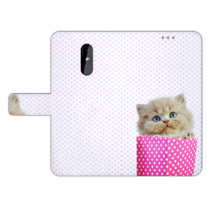 Handy Hülle Tasche mit Fotodruck Kätzchen Baby für Nokia 3.2 Etui