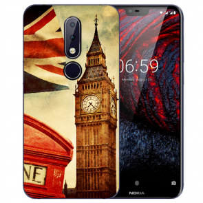 Nokia 6.1 Plus (2018) Silikon TPU Hülle mit Bilddruck Big Ben London