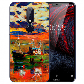 Silikon TPU Hülle mit Gemälde Fotodruck für Nokia 6.1 Plus (2018) Etui