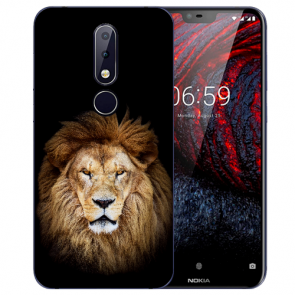 Nokia 6 Silikon Schutzhülle TPU Case mit Löwenkopf Bild Namendruck