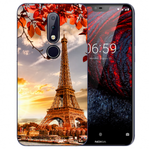 Silikon TPU Schutzhülle für Nokia 6 Etui mit Eiffelturm Bild Namendruck 