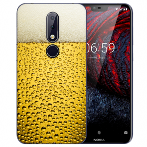 Nokia 6.1 Plus (2018) Silikon TPU Hülle mit Bild druck Bier Schutzhülle 