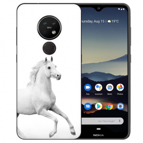 Nokia 7.2 Silikon Schutzhülle TPU Case mit Pferd Bild Namen druck