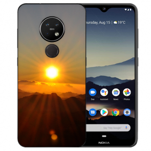 Schutzhülle Silikon TPU Hülle für Nokia 7.2 mit Bild Druck Sonnenaufgang