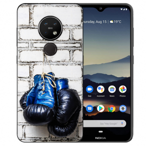 Silikon Schutzhülle TPU mit Boxhandschuhe Bild Druck für Nokia 7.2