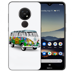 Schutzhülle Silikon TPU Hülle für Nokia 7.2 mit Bild Druck Hippie Bus