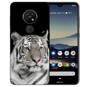 Nokia 7.2 Silikon Schutzhülle TPU Case mit Tiger Bild Namen druck