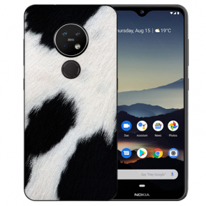 Silikon Schutzhülle TPU für Nokia 7.2 mit Kuhmuster Bild Namen Druck