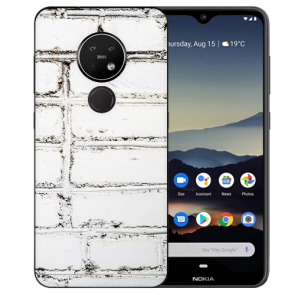 Nokia 7.2 Schutzhülle Silikon TPU Hülle mit Bild Druck Weiße Mauer Case