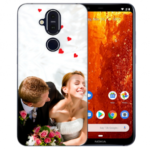 Nokia 8.1 Silikon Schutzhülle TPU Case mit Foto Bild Namen druck