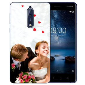 Nokia 8 Silikon Schutzhülle TPU Case mit Foto Bild Namen druck