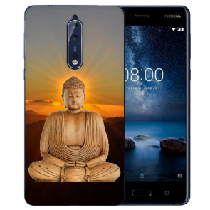 Nokia 8 TPU Hülle mit Fotodruck Frieden buddha Etui