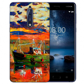 Nokia 8 TPU Hülle mit Fotodruck Gemälde Etui