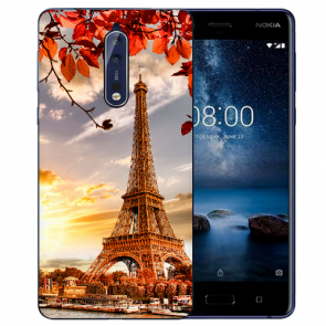 Nokia 8 TPU Hülle mit Fotodruck Eiffelturm Etui