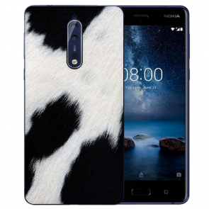 Nokia 8 TPU Hülle mit Fotodruck Kuhmuster Etui