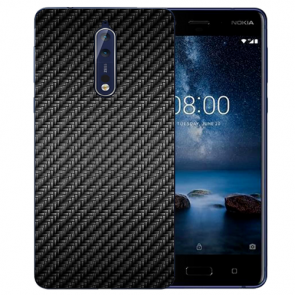 Nokia 8 TPU Hülle mit Fotodruck Carbon Optik Etui