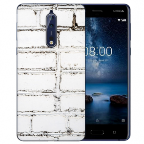 Nokia 8 TPU Hülle mit Fotodruck Weiße Mauer Etui