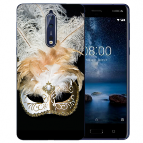 Nokia 8 TPU Hülle mit Fotodruck Venedig Maske Etui