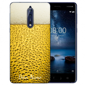 Nokia 8 TPU Hülle mit Fotodruck Bier Etui