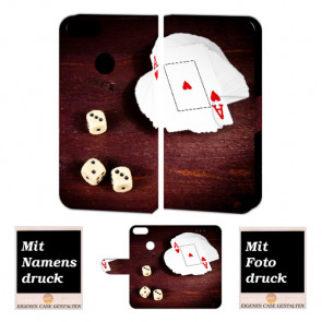 One Plus 5 Handy Hülle Tasche mit Spielkarten - Würfel + Foto +Text Druck