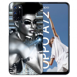 TPU Handy Hülle für Oppo A52 / A72 / A92 mit Robot Girl Fotodruck 