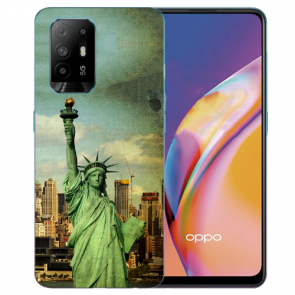 Silikon TPU Case Hülle mit Fotodruck Freiheitsstatue für Oppo A94 (5G)