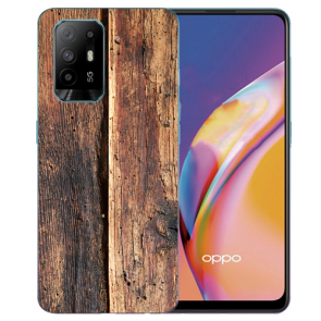 Oppo A94 (5G) Schutzhülle TPU Case mit Holzoptik Fotodruck 