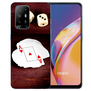 Silikon TPU Case Hülle für Oppo A94 (5G) mit Fotodruck Spielkarten-Würfel