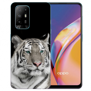Silikon TPU Case Hülle für Oppo A94 (5G) mit Fotodruck Tiger