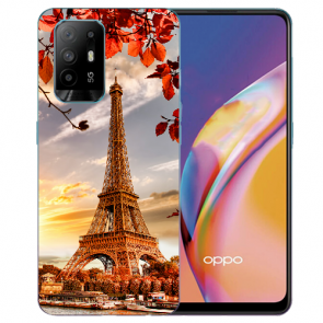 Silikon TPU Case Hülle für Oppo A94 (5G) mit Fotodruck Eiffelturm