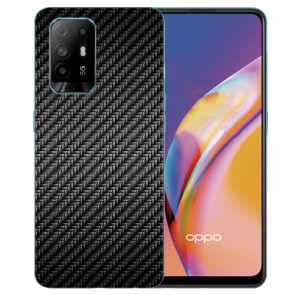 Silikon TPU Case Hülle für Oppo A94 (5G) mit Fotodruck Carbon Optik