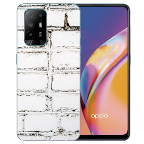 TPU Schutzhülle mit Weiße Mauer Fotodruck für Oppo A94 (5G) Etui