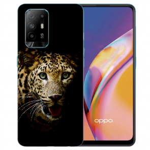 Silikon TPU Case Hülle für Oppo A94 (5G) mit Leopard Fotodruck 