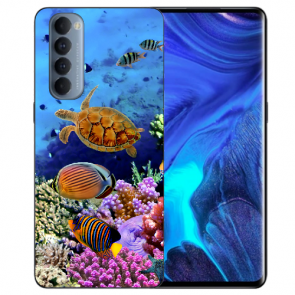 TPU Handyhülle für Oppo Reno 4 Pro (4G) mit Aquarium Schildkröten Bilddruck 