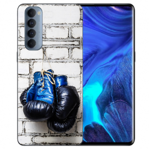 Oppo Reno 4 Pro (4G) Silikon Schale TPU Handyhülle mit Fotodruck Boxhandschuhe