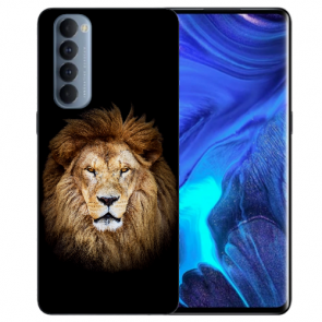 Oppo Reno 4 Pro (4G) Silikon Schale TPU Case Handyhülle mit Fotodruck Löwenkopf