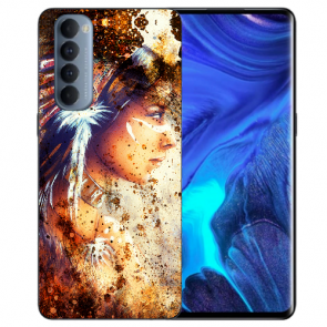 Oppo Reno 4 Pro (4G) TPU Handyhülle selbst gestalten mit Fotodruck Indianerin Porträt