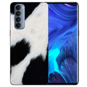 Oppo Reno 4 Pro (4G) Silikon Schale TPU Handyhülle mit Fotodruck Kuhmuster