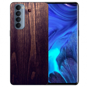 Oppo Reno 4 Pro (4G) TPU Case Handyhülle mit Holzoptik dunkelbraun Fotodruck 