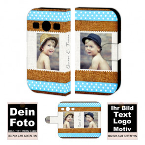 PU-Ledertasche für Samsung Galaxy Xcover 2 mit Foto und Text zum Druck