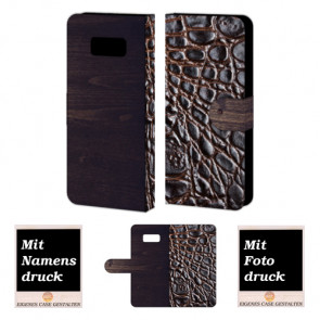 Samsung Galaxy S8 croco - Holz Optik Handy Tasche Hülle Foto Bild Druck