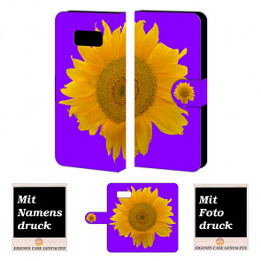 Samsung Galaxy S8 Handy Tasche Hülle mit Sonnenblumen + Foto Druck