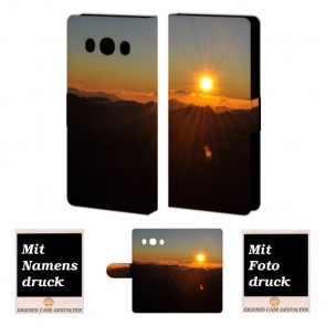 Handy Tasche mit Sonnenaufgang Bild Druck für Samsung Galaxy J5 (2016)