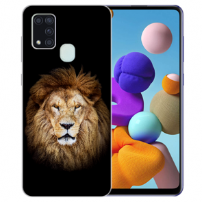 Silikon Schutz Hülle mit LöwenKopf Bilddruck für Samsung Galaxy M31 Etui